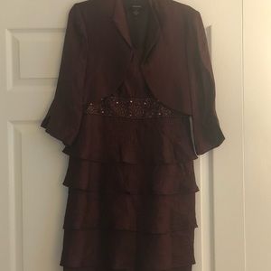 Two piece burgundy dress